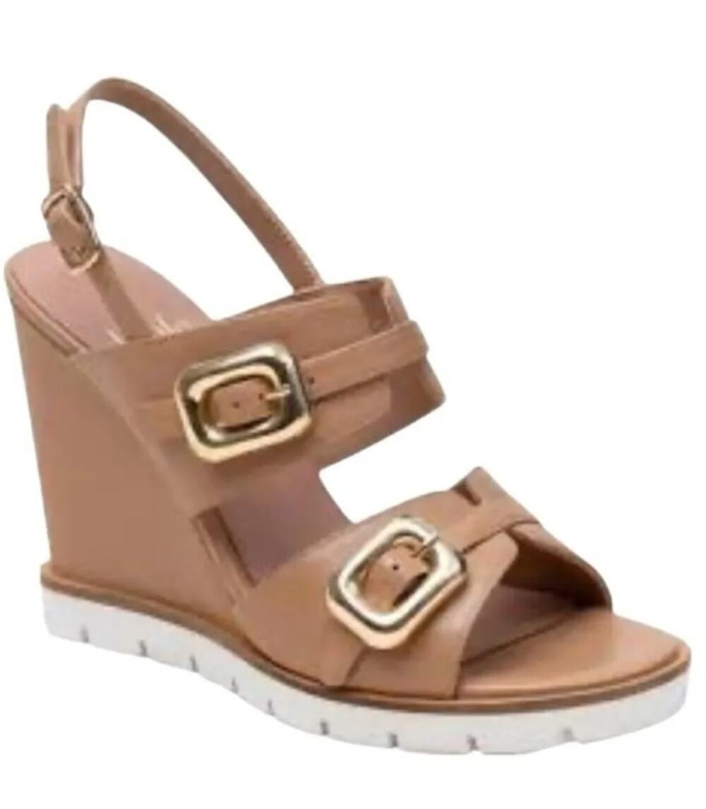 Linea Paolo Elvie Desert Nappa Women's sz 5.5 Open toe wedge sandals